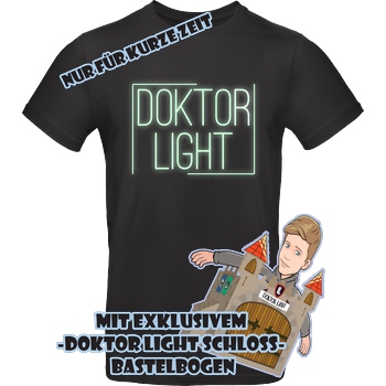 DOKTOR LIGHT Doktor Light - DL Glow in the Dark T-Shirt B&C EXACT 190 - Schwarz