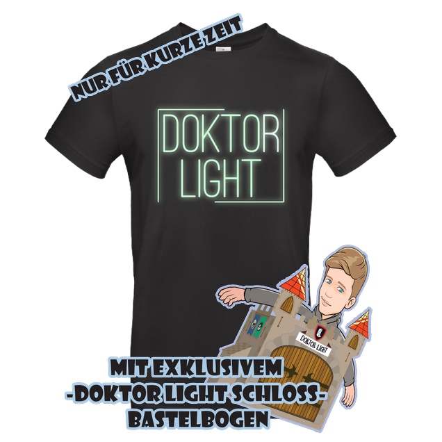 DOKTOR LIGHT - Doktor Light - DL Glow in the Dark - T-Shirt - B&C EXACT 190 - Schwarz
