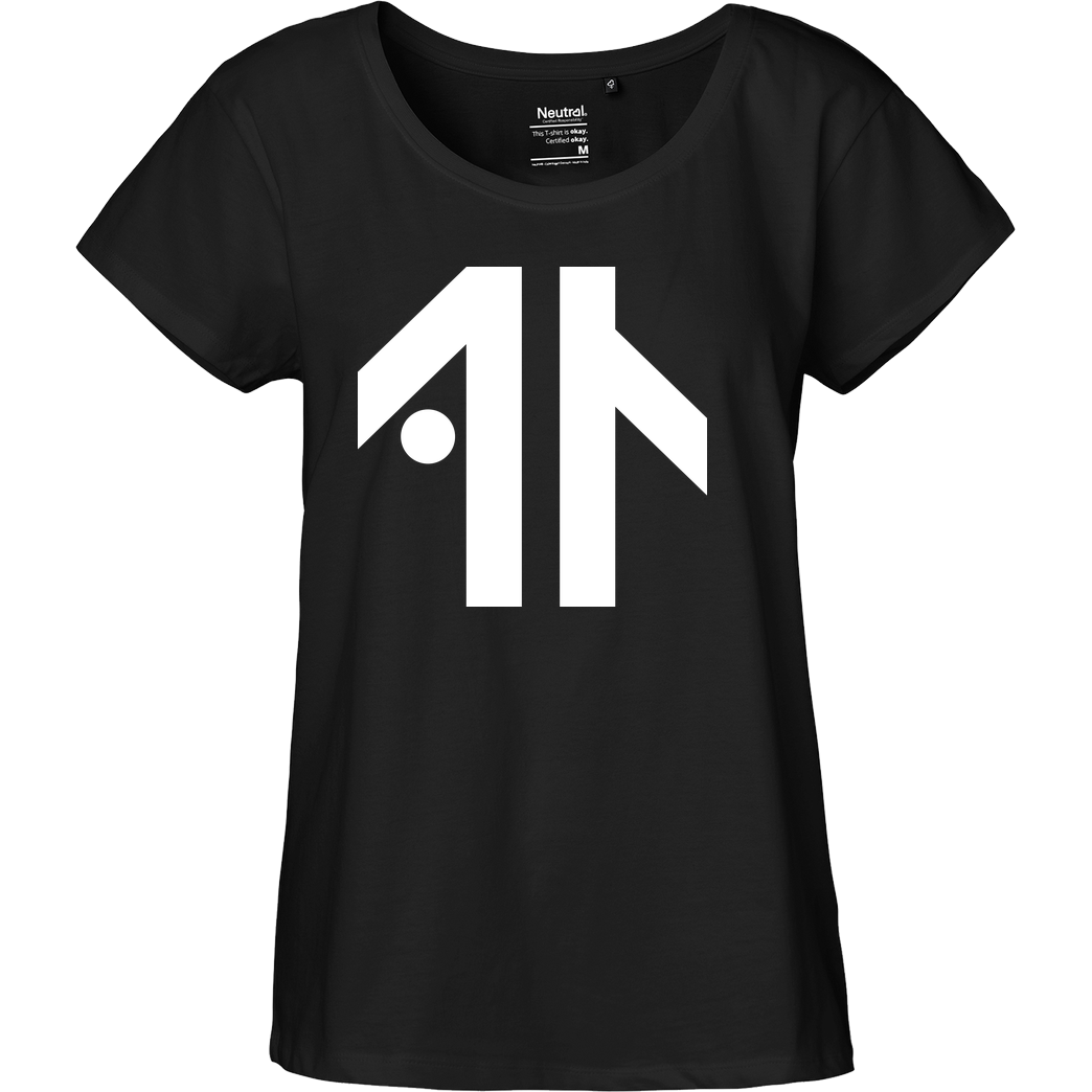 Dustin Dustin Naujokat - Logo T-Shirt Fairtrade Loose Fit Girlie - schwarz