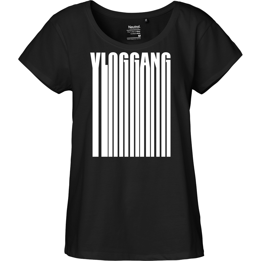 Dustin Dustin Naujokat - VlogGang Barcode T-Shirt Fairtrade Loose Fit Girlie - schwarz