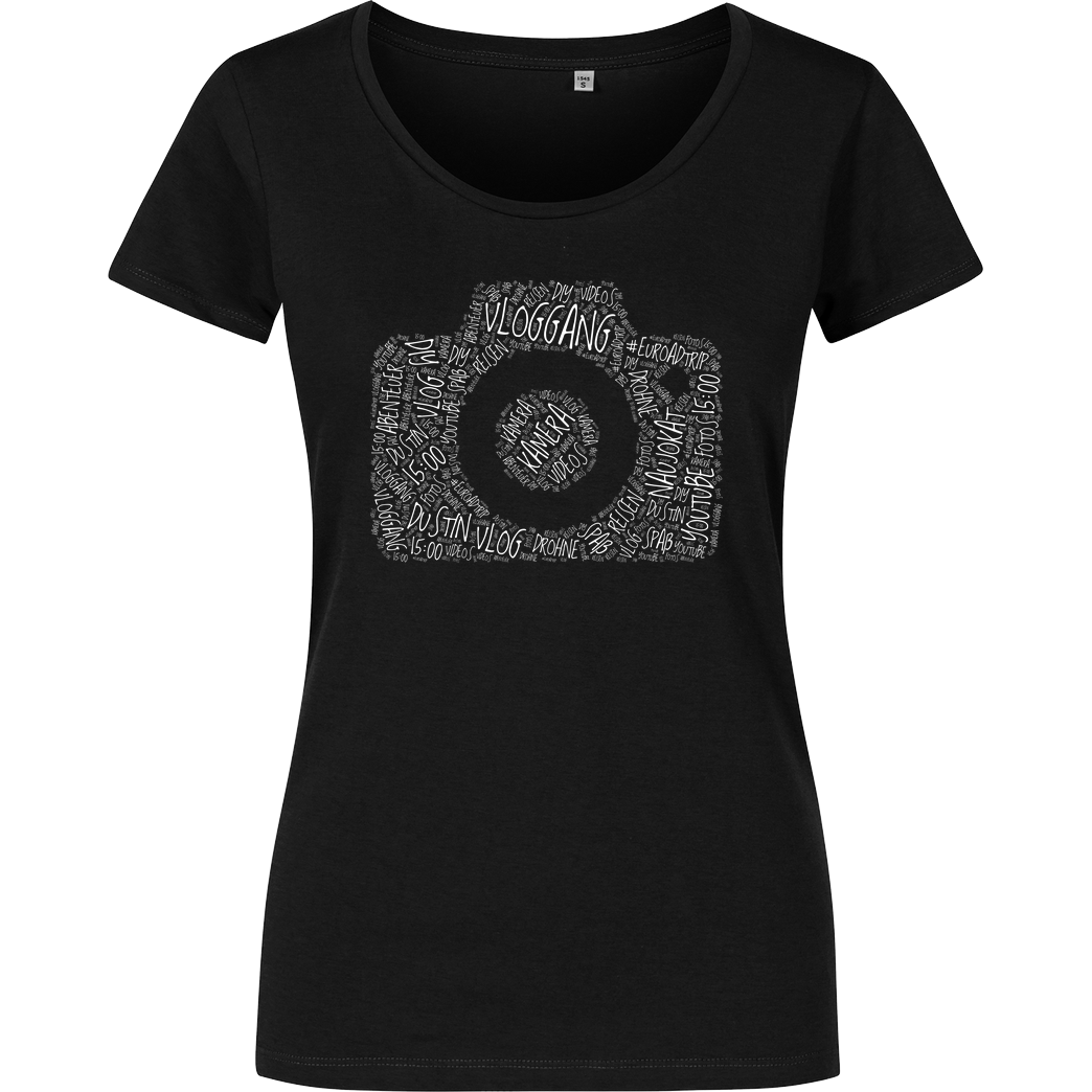 Dustin Dustin Naujokat - VlogGang Camera T-Shirt Damenshirt schwarz