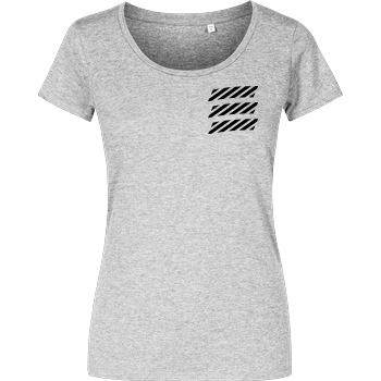 Echtso Echtso - Striped Logo T-Shirt Damenshirt heather grey