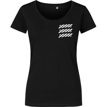 Echtso Echtso - Striped Logo T-Shirt Damenshirt schwarz