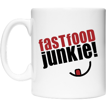 Ehrliches Essen - Fast Food Junkie schwarz Tasse