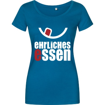 Ehrliches Essen Ehrliches Essen - Logo weiss T-Shirt Damenshirt petrol