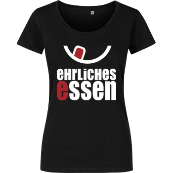 Ehrliches Essen Ehrliches Essen - Logo weiss T-Shirt Damenshirt schwarz