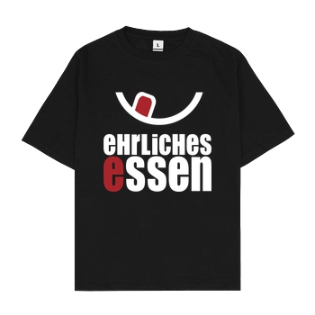 Ehrliches Essen Ehrliches Essen - Logo weiss T-Shirt Oversize T-Shirt - Schwarz