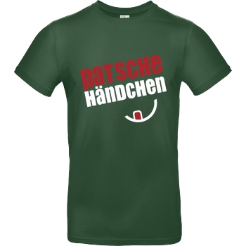 Ehrliches Essen Ehrliches Essen - Patschehändchen weiss T-Shirt B&C EXACT 190 - Flaschengrün