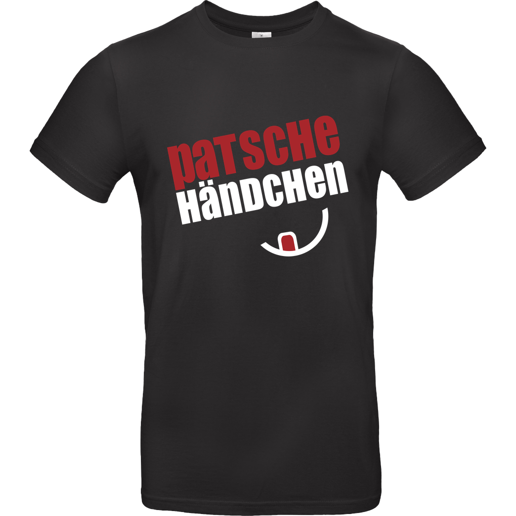 Ehrliches Essen Ehrliches Essen - Patschehändchen weiss T-Shirt B&C EXACT 190 - Schwarz