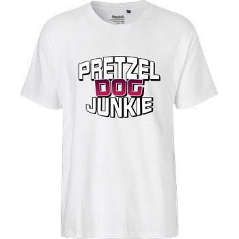 Ehrliches Essen Ehrliches Essen - Pretzel Dog Junkie T-Shirt Fairtrade T-Shirt - weiß