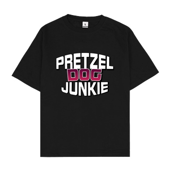 Ehrliches Essen Ehrliches Essen - Pretzel Dog Junkie T-Shirt Oversize T-Shirt - Schwarz