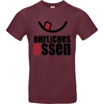 Ehrliches Essen Ehrliches Essen - Logo schwarz T-Shirt B&C EXACT 190 - Bordeaux