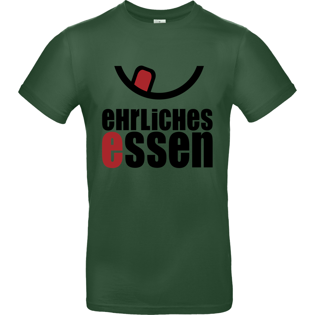Ehrliches Essen Ehrliches Essen - Logo schwarz T-Shirt B&C EXACT 190 - Flaschengrün