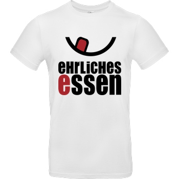 Ehrliches Essen Ehrliches Essen - Logo schwarz T-Shirt B&C EXACT 190 - Weiß