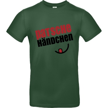 Ehrliches Essen Ehrliches Essen - Patschehändchen schwarz T-Shirt B&C EXACT 190 - Flaschengrün