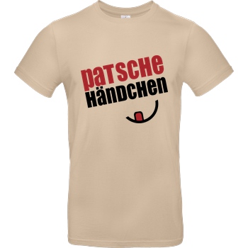 Ehrliches Essen Ehrliches Essen - Patschehändchen schwarz T-Shirt B&C EXACT 190 - Sand