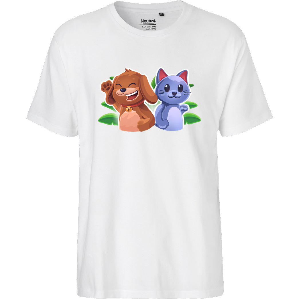EpicStun EpicStun - Cat&Dog T-Shirt Fairtrade T-Shirt - weiß