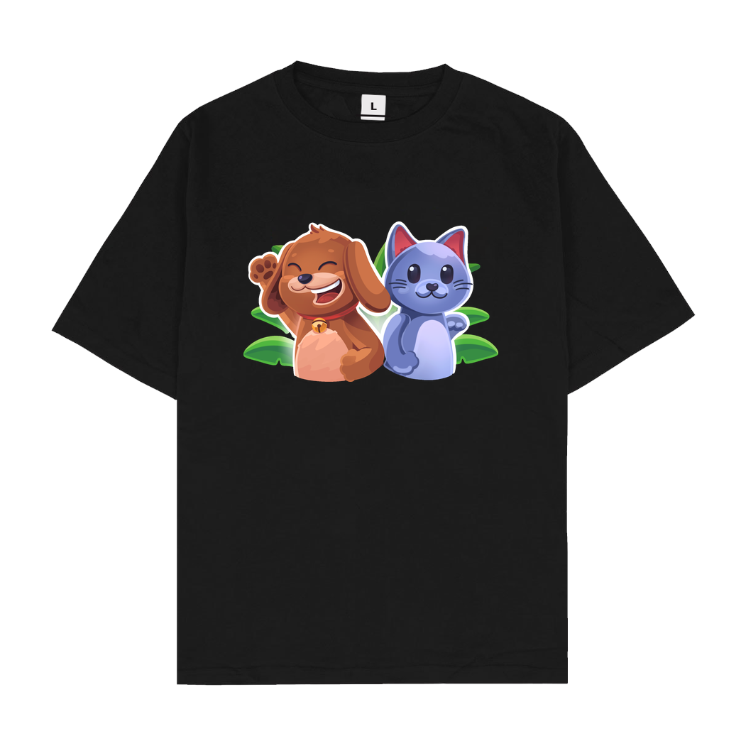 EpicStun EpicStun - Cat&Dog T-Shirt Oversize T-Shirt - Schwarz