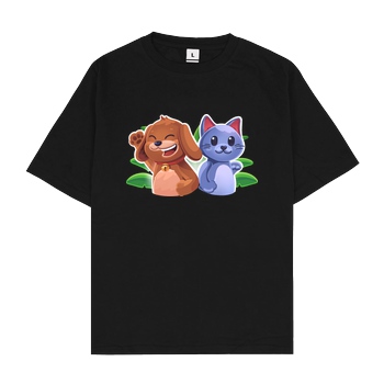 EpicStun EpicStun - Cat&Dog T-Shirt Oversize T-Shirt - Schwarz
