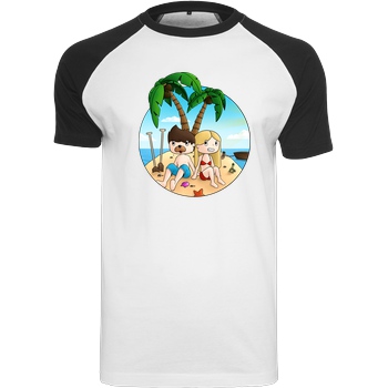 EpicStun EpicStun - Insel T-Shirt Raglan-Shirt weiß