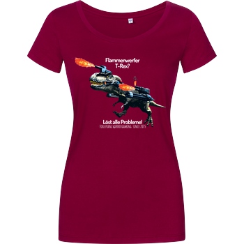 Firlefranz Firlefranz - FlammenRex T-Shirt Damenshirt berry