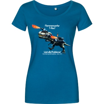 Firlefranz Firlefranz - FlammenRex T-Shirt Damenshirt petrol