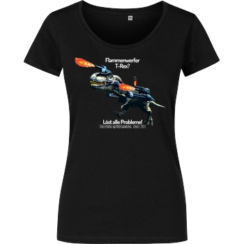 Firlefranz Firlefranz - FlammenRex T-Shirt Damenshirt schwarz