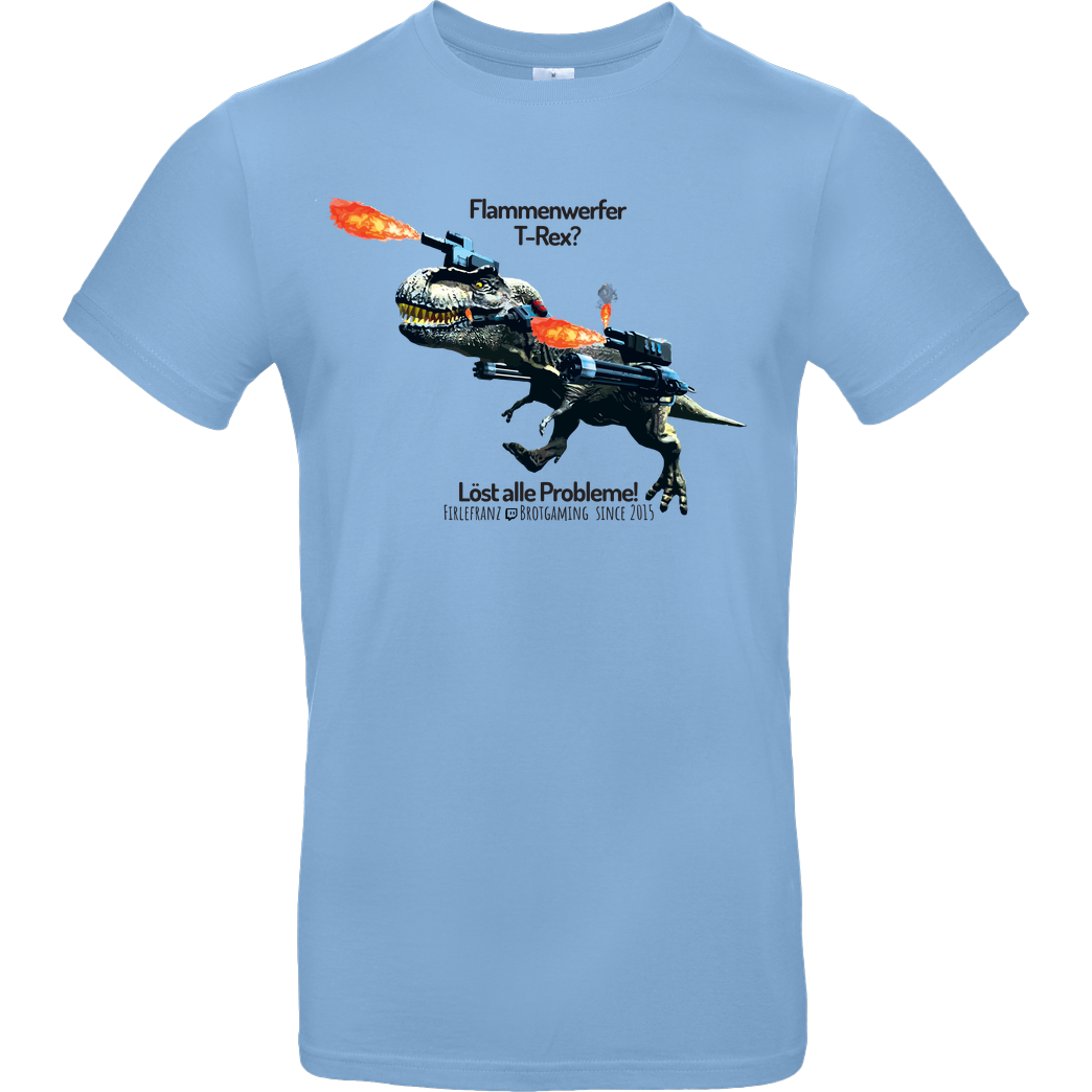 Firlefranz Firlefranz - FlammenRex T-Shirt B&C EXACT 190 - Hellblau