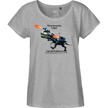 Firlefranz Firlefranz - FlammenRex T-Shirt Fairtrade Loose Fit Girlie - heather grey