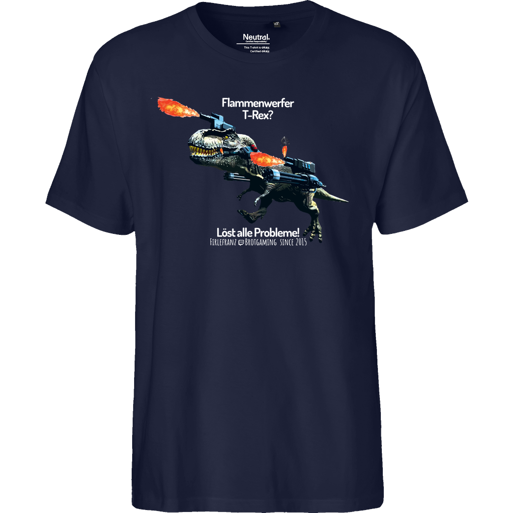 Firlefranz Firlefranz - FlammenRex T-Shirt Fairtrade T-Shirt - navy