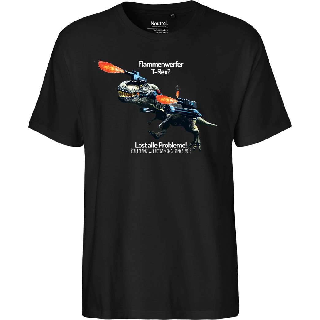 Firlefranz Firlefranz - FlammenRex T-Shirt Fairtrade T-Shirt - schwarz