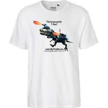 Firlefranz Firlefranz - FlammenRex T-Shirt Fairtrade T-Shirt - weiß