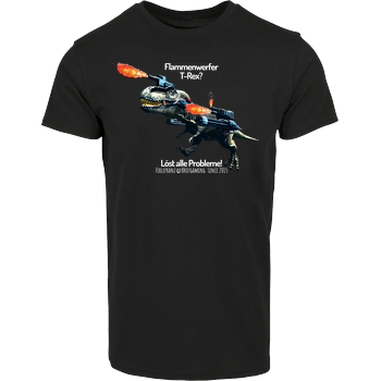 Firlefranz - FlammenRex Hausmarke T-Shirt  - Schwarz