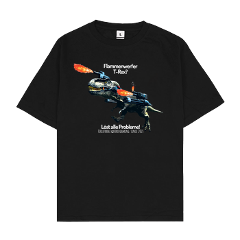 Firlefranz - FlammenRex Oversize T-Shirt - Schwarz