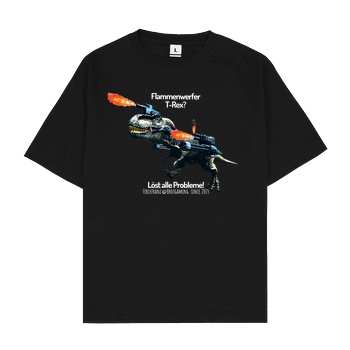 Firlefranz Firlefranz - FlammenRex T-Shirt Oversize T-Shirt - Schwarz