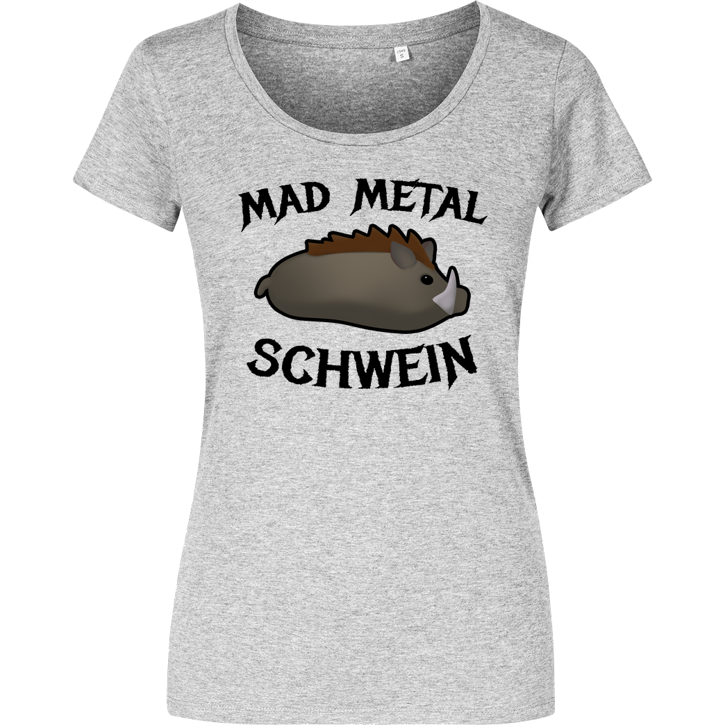 Firlefranz Firlefranz - MadMetalSchwein T-Shirt Damenshirt heather grey