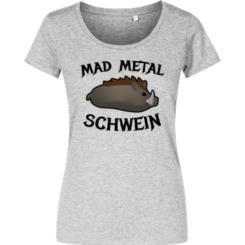 Firlefranz Firlefranz - MadMetalSchwein T-Shirt Damenshirt heather grey