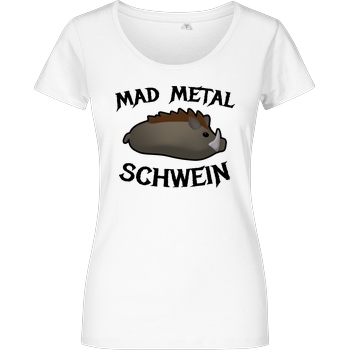 Firlefranz Firlefranz - MadMetalSchwein T-Shirt Damenshirt weiss