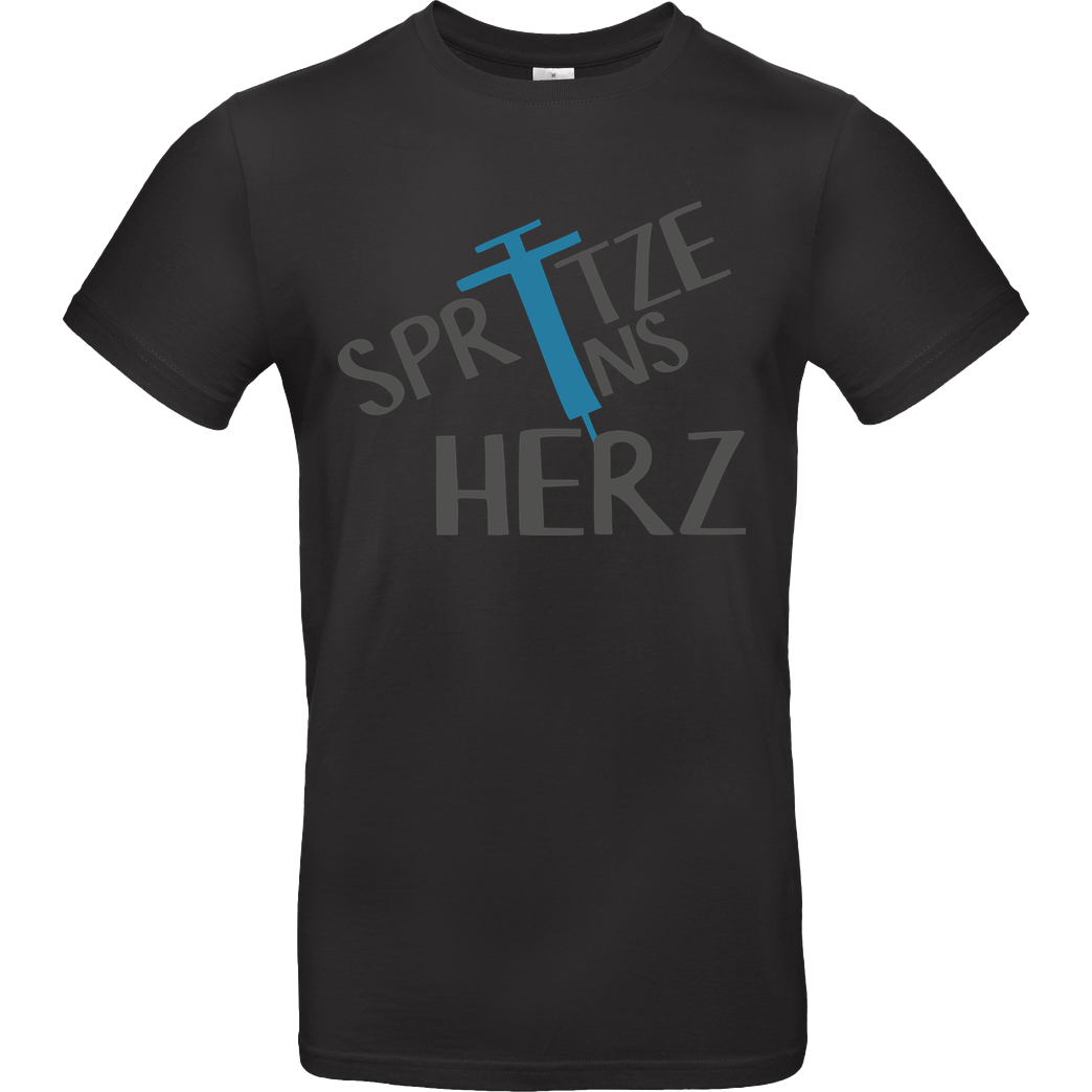 Firlefranz FirleFranz - Spritze T-Shirt B&C EXACT 190 - Schwarz