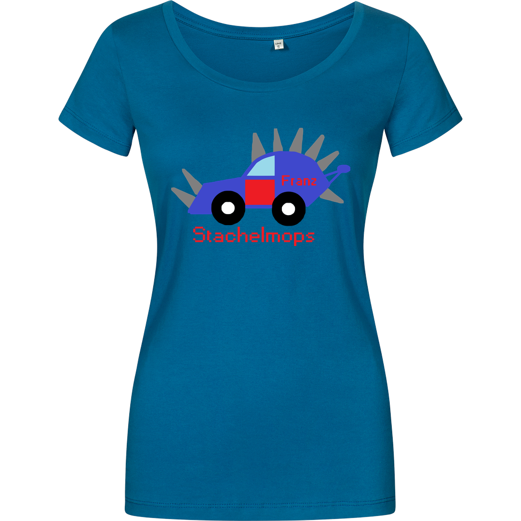 Firlefranz Firlefranz - Stachelmops T-Shirt Damenshirt petrol