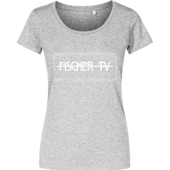 Fischer TV FischerTV - Logo plain T-Shirt Damenshirt heather grey