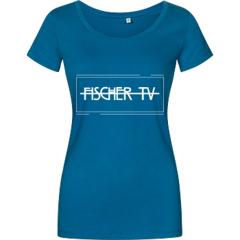 Fischer TV FischerTV - Logo plain T-Shirt Damenshirt petrol