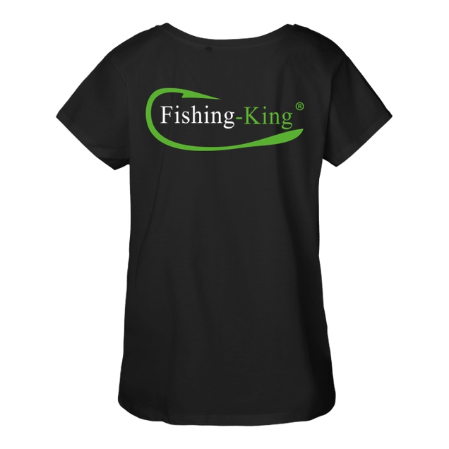 Fishing-King - Fishing-King - Pocket Logo - T-Shirt - Fairtrade Loose Fit Girlie - schwarz