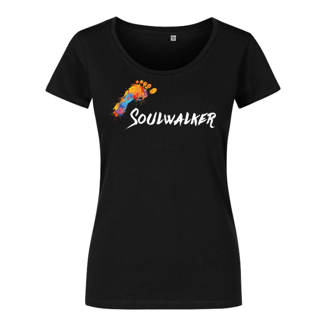 Soulwalker - Footprint - T-Shirt - Damenshirt schwarz