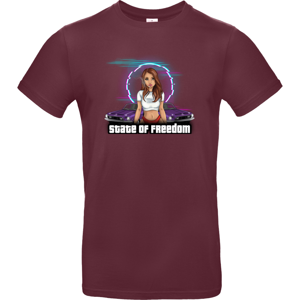 Freasy Freasy - State of Freedom T-Shirt B&C EXACT 190 - Bordeaux