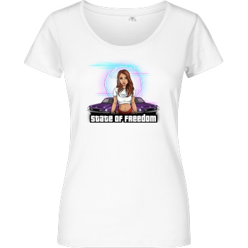 Freasy Freasy - State of Freedom T-Shirt Damenshirt weiss