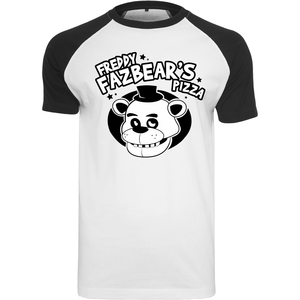 IamHaRa Freddy Fazbear's Pizza T-Shirt Raglan-Shirt weiß
