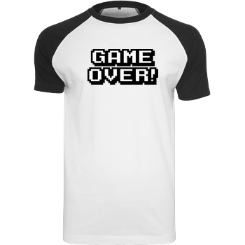 bjin94 Game Over T-Shirt Raglan-Shirt weiß