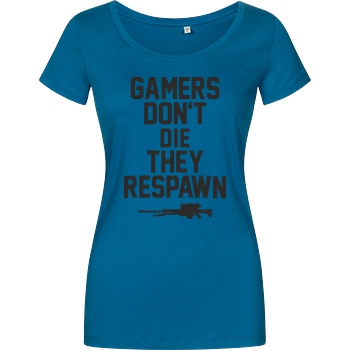 bjin94 Gamers don't die T-Shirt Damenshirt petrol