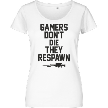 bjin94 Gamers don't die T-Shirt Damenshirt weiss